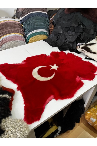 DECORATION LEATHER Orijinal kuzu postu türk bayrağı