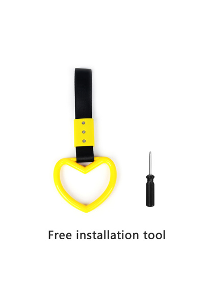 Choice17 AX-yellow JDM Train Bus Handle Hand Strap 1pcs Tsurikawa Ring Heart ...