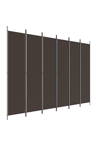 vidaxl Paravan de cameră cu 6 panouri, maro, 300x220 cm, textil