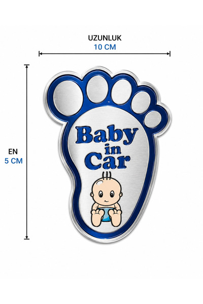 EP GARAJ OTOMOTİV Baby Baby in Car Footprint Sticker – Car Windshield Warning...