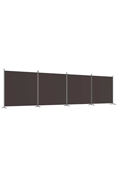 vidaxl Paravan de cameră cu 4 panouri, maro, 698x180 cm, textil