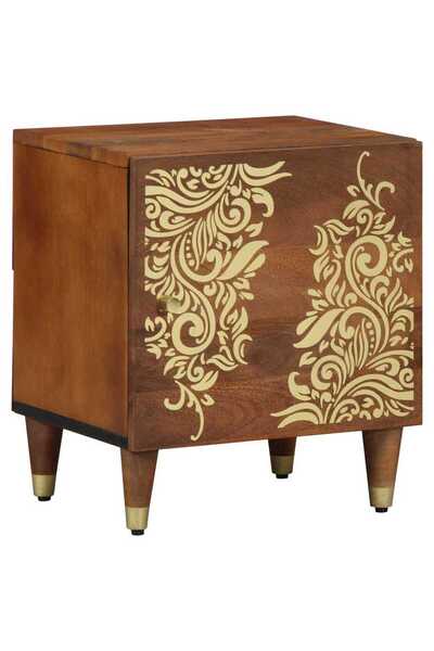 vidaxl Noptieră cu ușă Maro miere 40 x 33 x 46 cm Lemn de mango solid