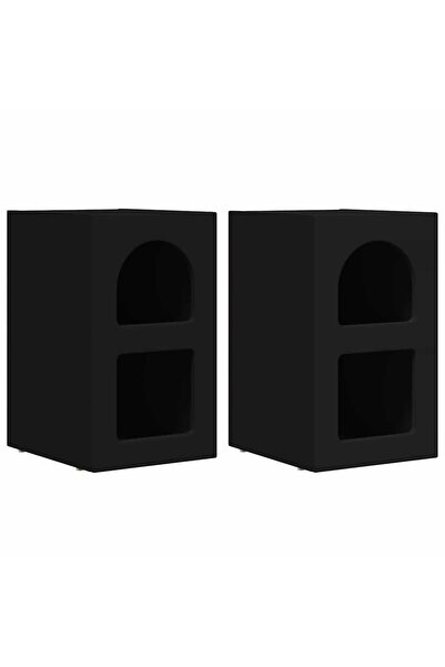 vidaxl Noptieră 2 pcs Negru 29,5 x 33,5 x 50 cm Lemn compozit