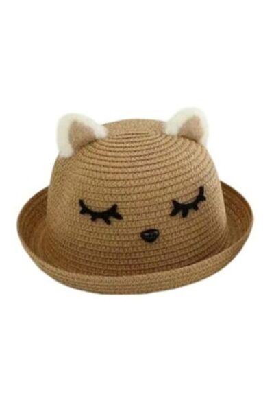 MASHASHOP Căciulă pentru fete, Iepuraș, 50 cm, bej închis, 1-3 ani
