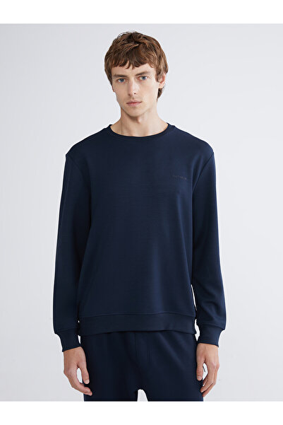LC Waikiki Navy Blue Crew Neck Men's Sweatshirt