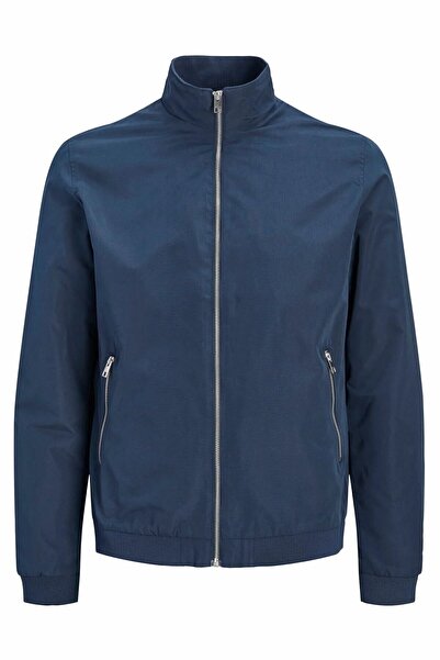Jack & Jones Plus سترة رجالية باللون الأزرق الداكن من Jjerush Harrington Bomb...
