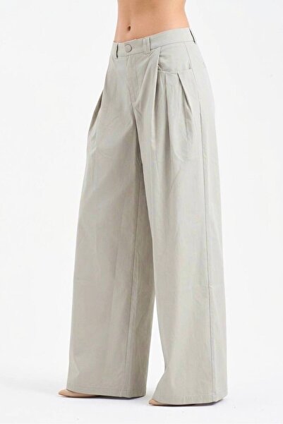 tw3 Women's Front Pleated Detailed Design Palazzo Trousers