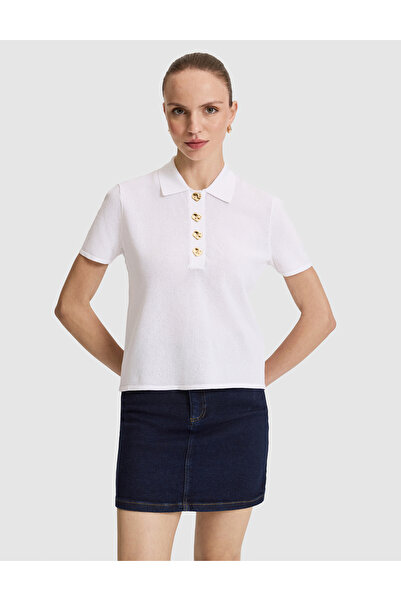 Pierre Cardin Beyaz Slim Fit Polo Yaka Triko Tişört 50324127-VR013