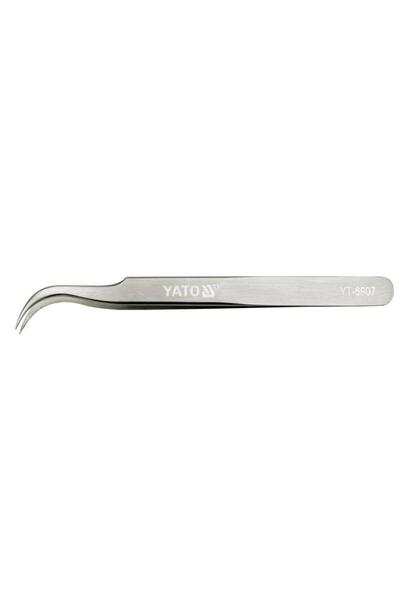 yato Pensetă cu vârf curbat YT-6907, din oțel inoxidabil, 115 mm