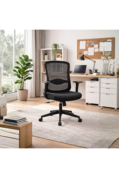 Adore Mobilya Ready Ergonomik Çalışma Koltuğu File/Siyah 64x99-109x66 cm