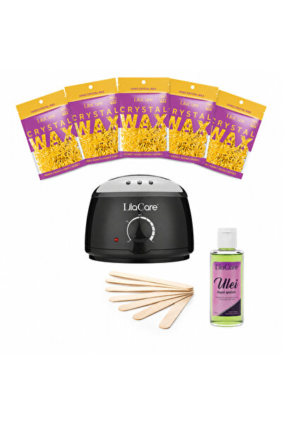 Lila Care Kit epilare cu ceara granule honey, incalzitor negru 5 x 100 g, 1 x...