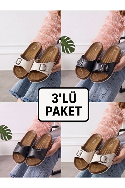 AlbiShoes Ženske papuče u paketu od 3 komada, udobne potplate, papuče za gost...