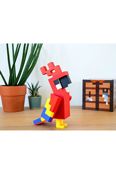 Minecraft Papağan Kuş Parrot Eklemli Pozlanabilir Oyuncak Figür
