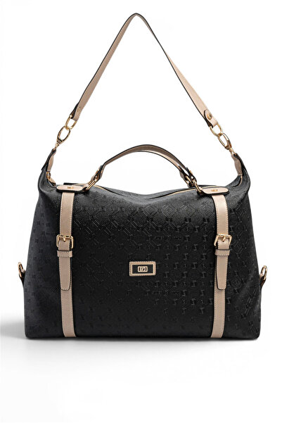 Silver Polo أسود - حقيبة سفر نسائية بشعار S.Nut SP1064