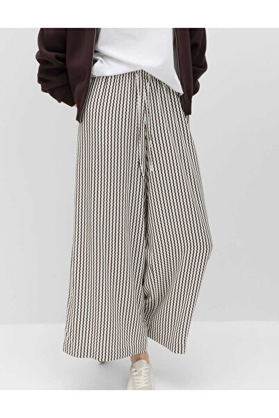 Marks & Spencer Viskon Desenli Geniş Paça Pantolon