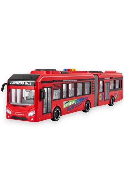Avaleea Autobuz Articulat Rosu cu Frictiune, Sunete si Lumini, Jucarie Intera...