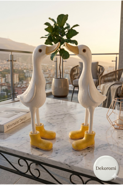 Tual Hobi Sanat Dekoratif 2'li Sevimli Ayakkabılı Ördek Trend - Hediyelik Ev ...