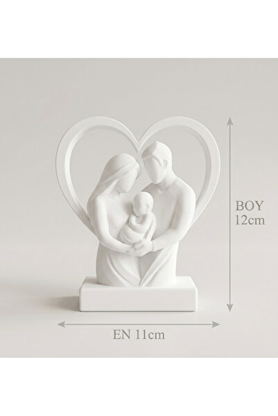 AHENDESIGN Dekoratif Beyaz Anne Baba Bebek Çekirdek Aile Biblosu Ev Hediyesi ...