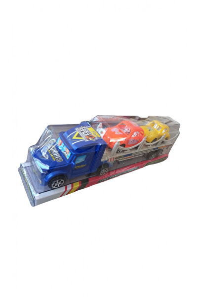OEM Set camion trailer de jucarie pentru transport de masinute, cu 2 masini d...