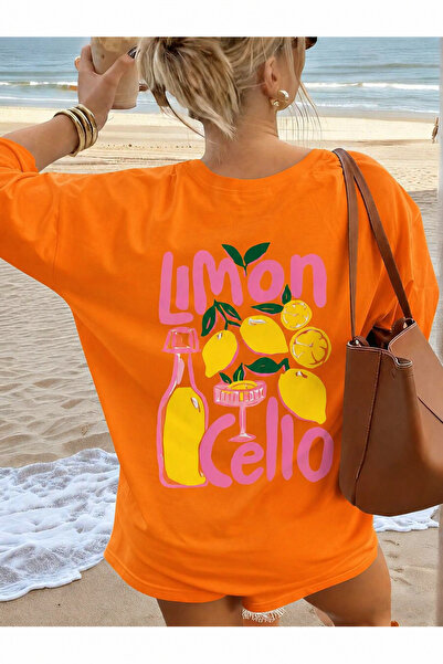 OVER HEAD Γυναικείο μπλουζάκι με στάμπα Lemon Cello σε μεγάλο μέγεθος
