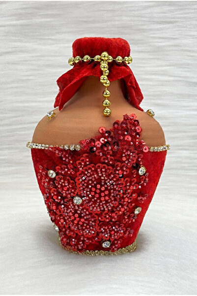 ZEYMERADE Red Test, Velvet and Applique Luxurious Shiny Stone-Adorned Bridal ...