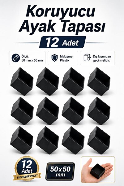NZB Kare Profil Dış Takoz (50x50 mm) Masa Sandalye Sehpa Tapası Tıpa Papuç Pa...