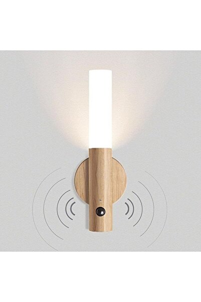 Yallabena Smart Motion-Sensing LED Night Light - Wooden Finish, Magnetic Wall...