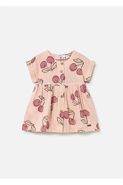 MAYORAL Baby Girl Buttoned Muslin Dress Powder 1921