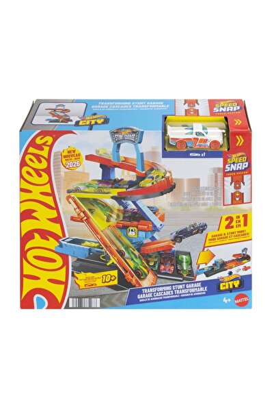 HOT WHEELS Set de joaca 2in1 cu masinuta, Hot Wheels, Transforming Stunt Gara...