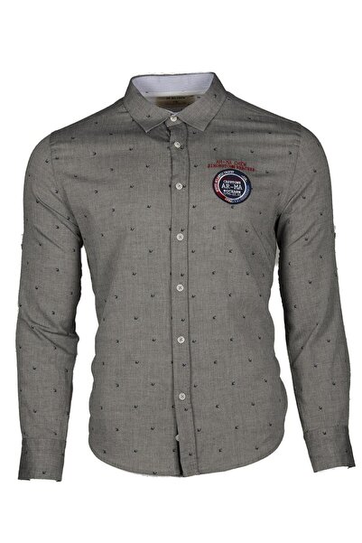 Arma Ar-Ma Men's Shirt Patterned Button Closure Pocketless Long Sleeve Shirt ...