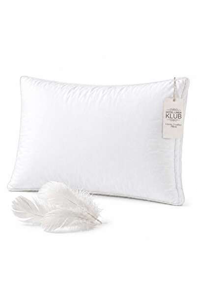 Hotel Linen Klub 100% Goose Feather Pillow with Double Piping 50x70x3 cm | 23...