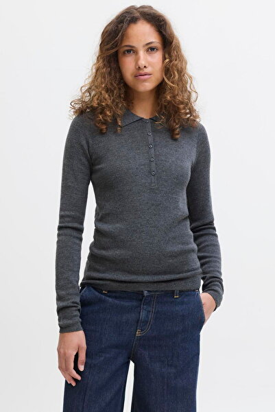 Jack & Jones Γυναικείο Πουλόβερ με Γιακά Πόλο σε Στενή Γραμμή - Wren
