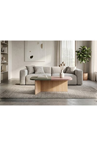 BYCİNO VENEDİK MEMBRAN ÜST TABLALI MDF ASİMETRİK AYAKLI SOFT YEŞİL SOMON ÇİFT...