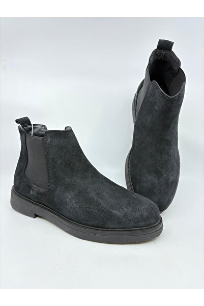 Papuccu Men's Leather Boots Black Suede