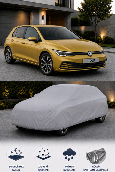 PARİONETTE Volkswagen Golf Uyumlu Tam Koruma Araç Brandası Su Geçirmez Toz Ki...