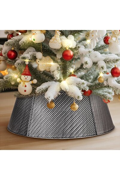 OEM Protecție metalică pentru brad decorativă elegantă, argintie, 50 cm