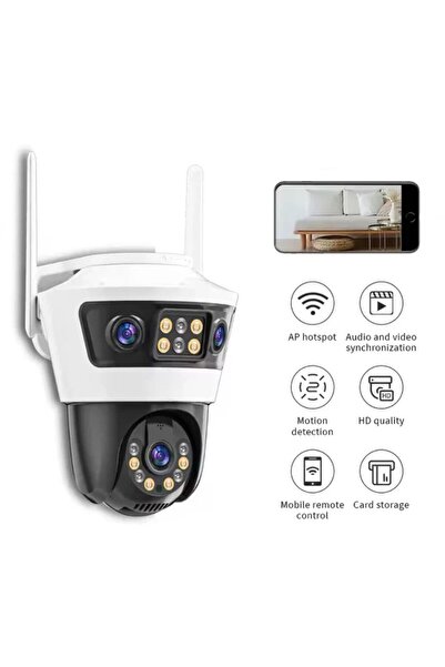 Jortan Cameră Supraveghere WiFi Exterior JT-6, 9MP, 3 Lentile, PTZ 355°, Vede...
