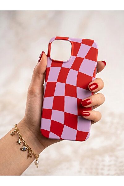 lirius.co İphone 13/14 Uyumlu Silikon Içi Kadife Lansman Desenli Telefon Kılıfı