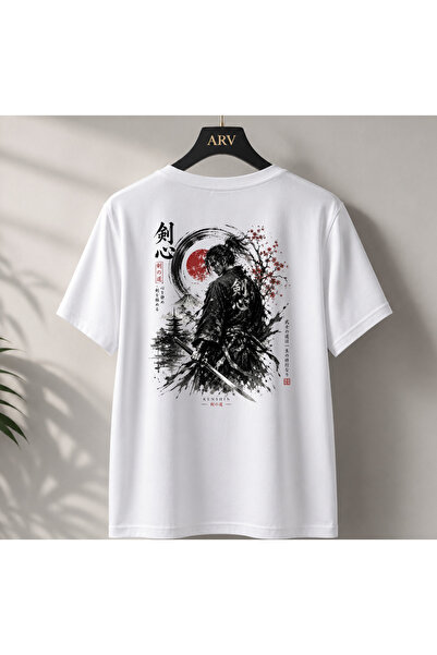 Arv T-shirt تي شيرت بتصميم أساسي على شكل مقاتل السيفين