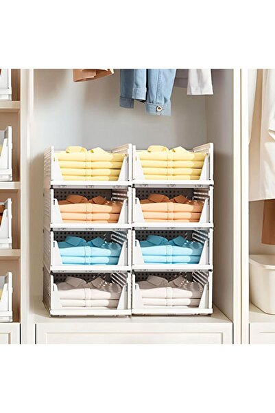 OEM Organizator pentru dulap Sertar Coș Set 4 bucăți Alb 33,5x43x18 cm