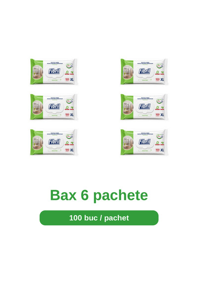 Fibril Bax 6 Pachete Servetele Umede pentru Suprafete XL Aroma Fresh, 6 x 100...