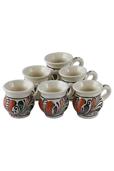 LimArt Set de 6 pahare ceramice tradiționale pentru tuică sau palinca, volum ...