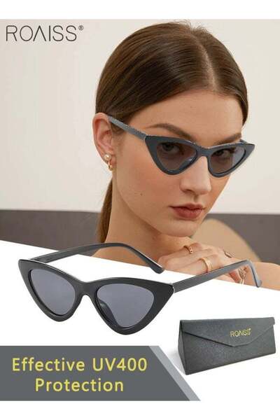 ROAISS Womens Cat Eye Sunglasses UV400 Protection Black Frame Fashion Anti Gl...