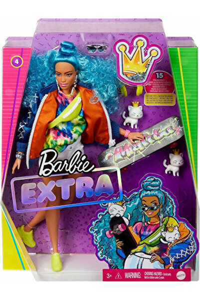 Barbie Μπλε Σγουρόκομμα Κούκλα Μαλλιά Εξαιρετικής Ποιότητας για 3+ Ετών