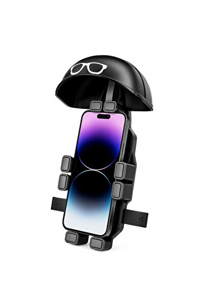 Coverzone Titreşim Önleyici Otomatik Tuşlu Bisiklet Scooter ATV Tüm Motosikletler İçin Telefon Tutucu Şapkalı Dikiz Ayna Ve Gidon Bağlantılı Telefon Tutucu Motor Tutacağı Motor Tutacak Güçlü Tutuş 12.5Cm X 21Cm