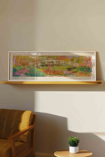 Buka Shops Claude Monet Japon Köprüsü Panoramik Çerçeveli Tablo