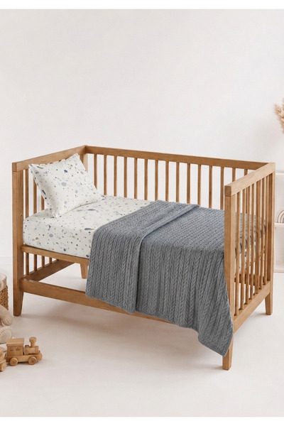 ngn collection Baby 3-Piece Pique Set 110X140 cm 100% Cotton Knitted Patterne...