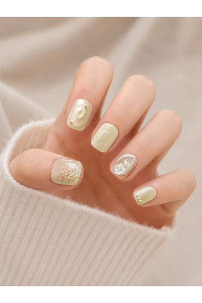 OrientC 30pcs Handmade 3D Press On Nails with Rhinestones – Reusable Premium ...