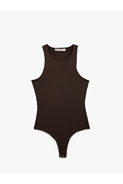 Koton Crew Neck Sleeveless Slim Fit Snap Button Bodysuit
