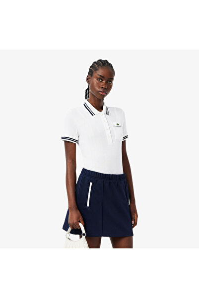 Lacoste Kadın Slim Fit Beyaz Polo